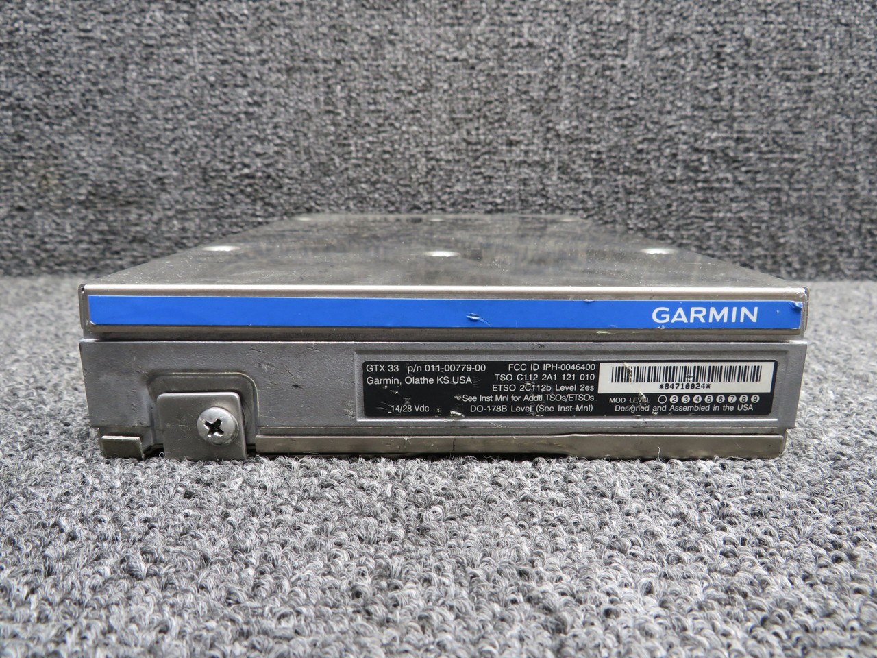 011-00779-00 Garmin GTX-33 Mode S Transponder Minus Tray (Volts: 14-28)