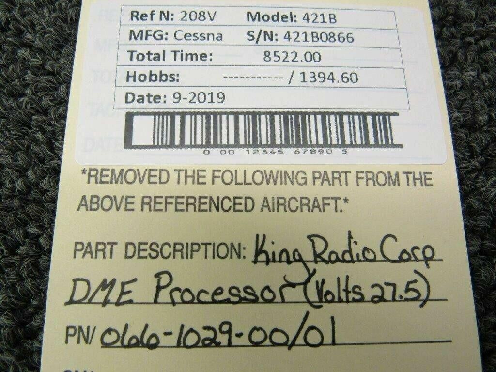 066-1029-00-01 King Radio KN-65 DME Processor with Mods (14-28V)