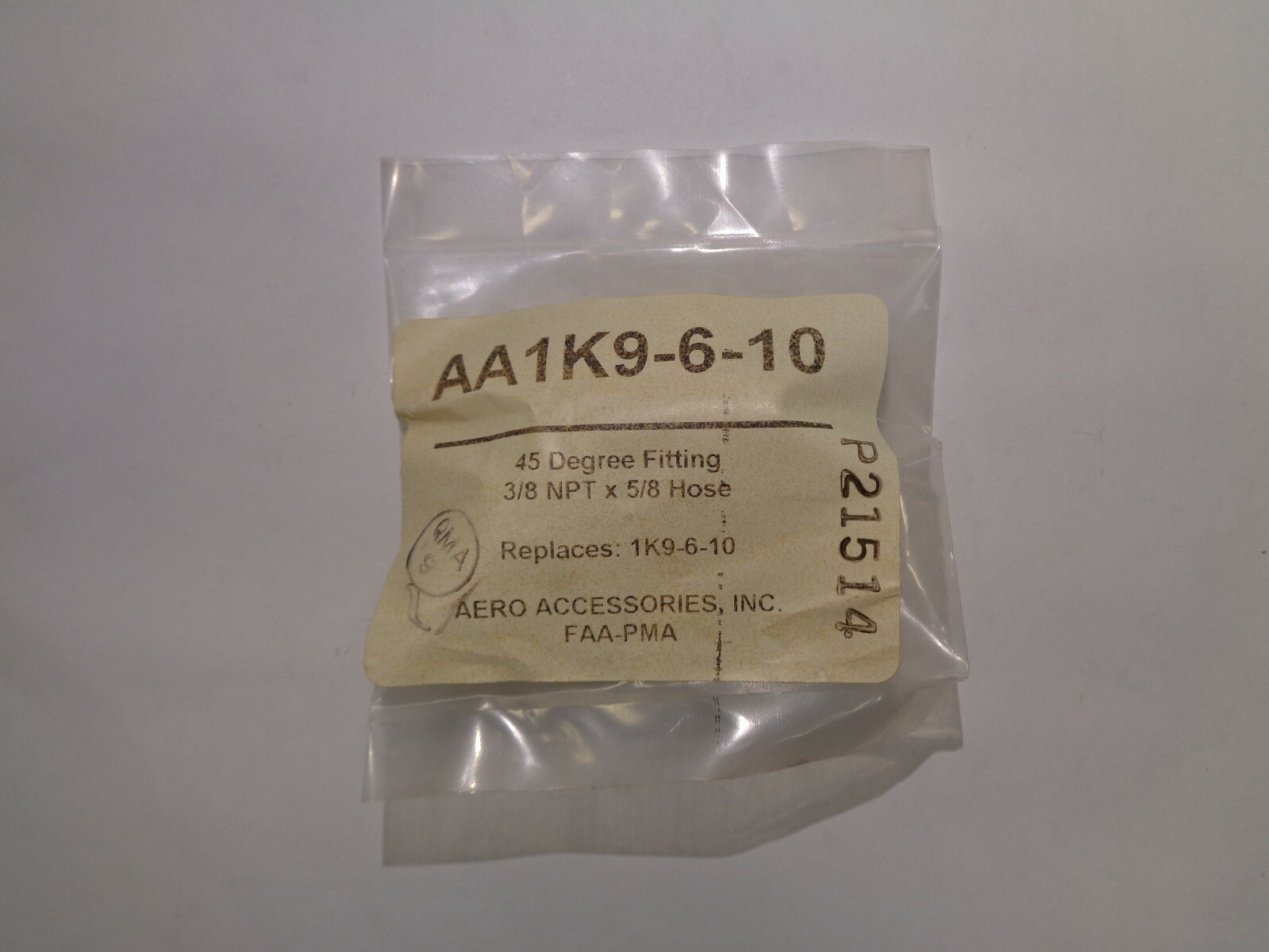 AIRCRAFT 45 DEGREE FITTING AA1K9-6-10 SA 1K9-6-10 NEW