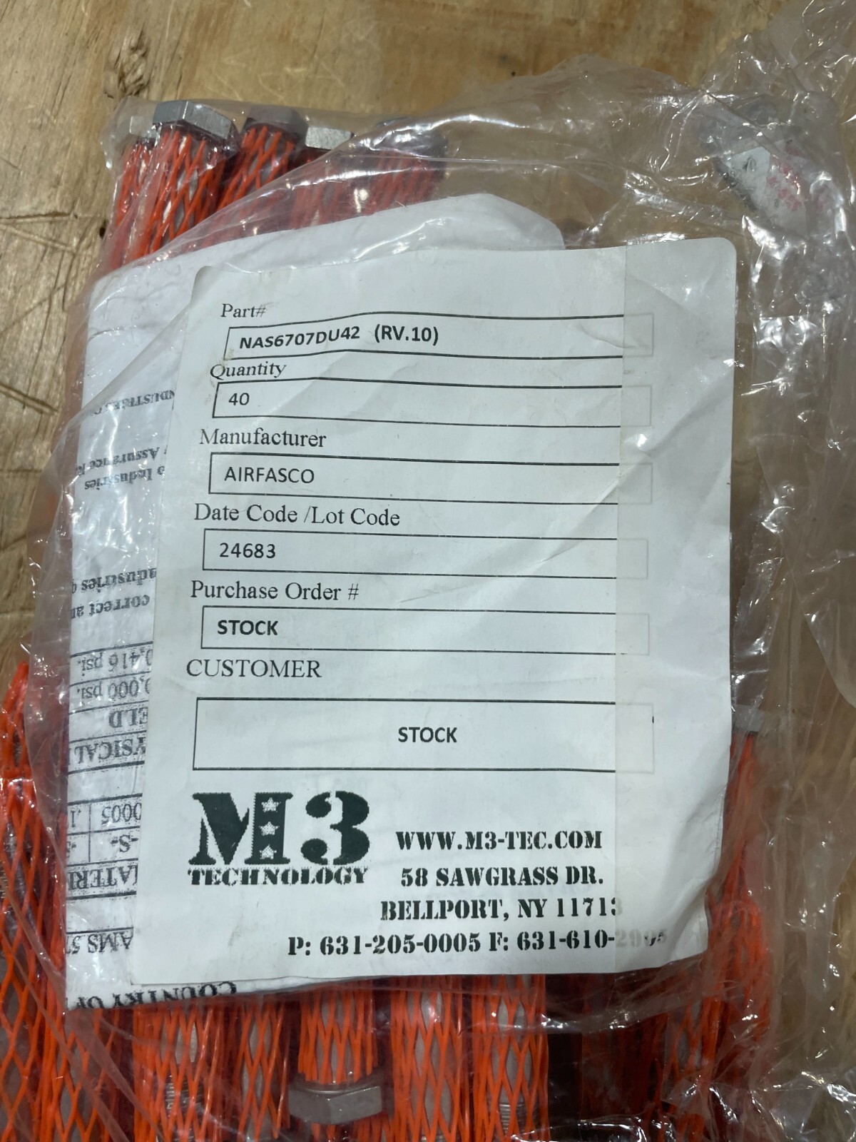 BOLT AIRFASCO, INC P/N: NAS6707DU42