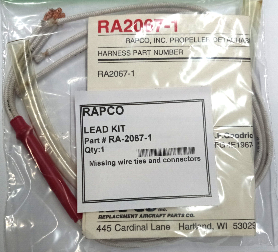 RAPCO P/N RA-2067-1 LEAD KIT (Missing wire ties and connectors)