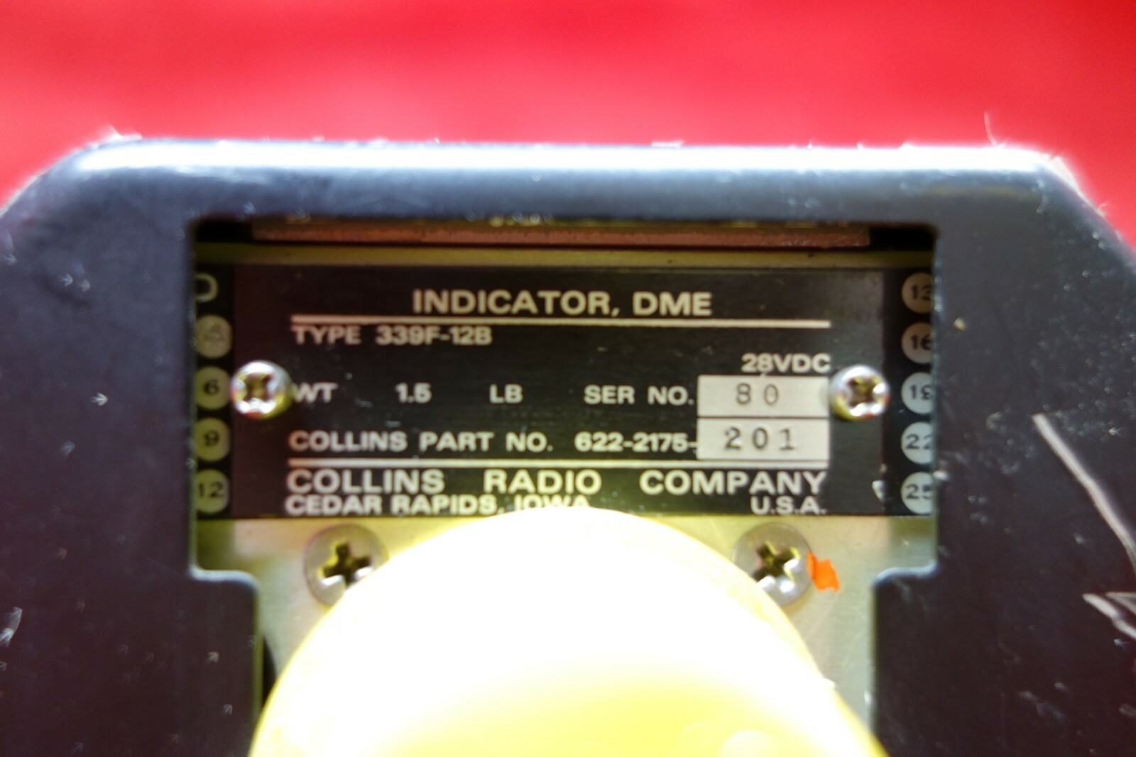 Collins 339F-12B DME Indicator 28V PN 622-2175-201
