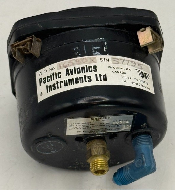 United Instruments Airspeed Indicator P/N: SA-40-1RB – As Removed