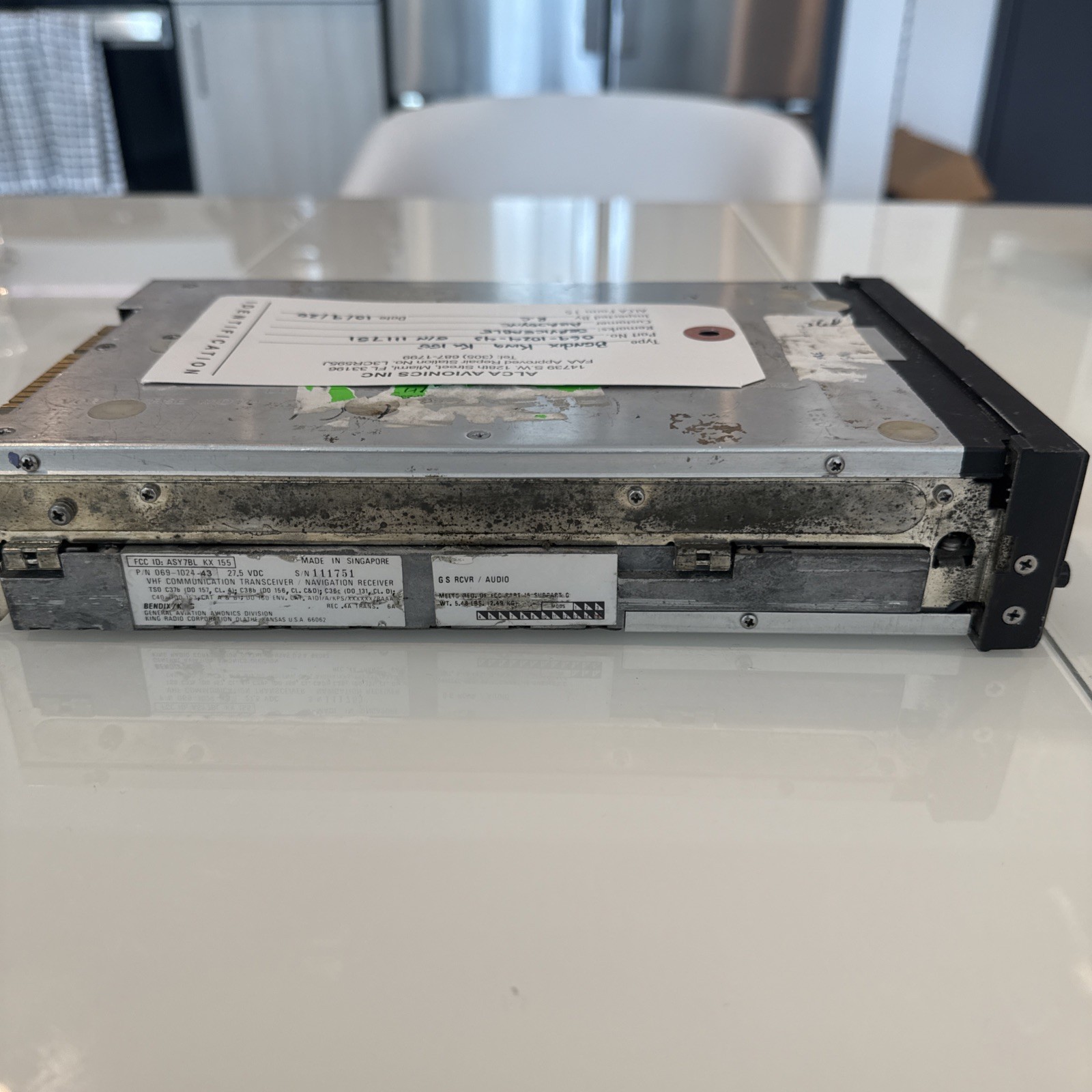 Bendix King KX 155 Nav/Com Glideslope 28 Volt 069-1024-43 – RACK AND BACKPLATE