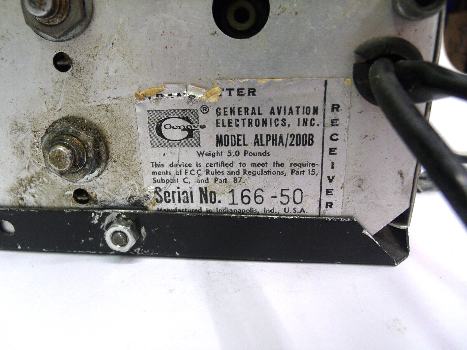 Genave General Aviation Transmitter Airplane NAV COM System Alpha 200B UNTESTED