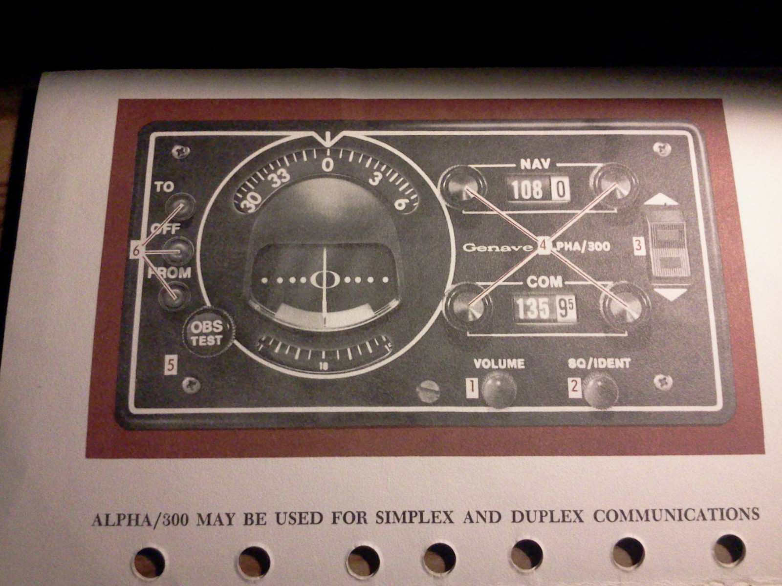 Used Genave Alpha/300 Nav/Com Pilot information manual