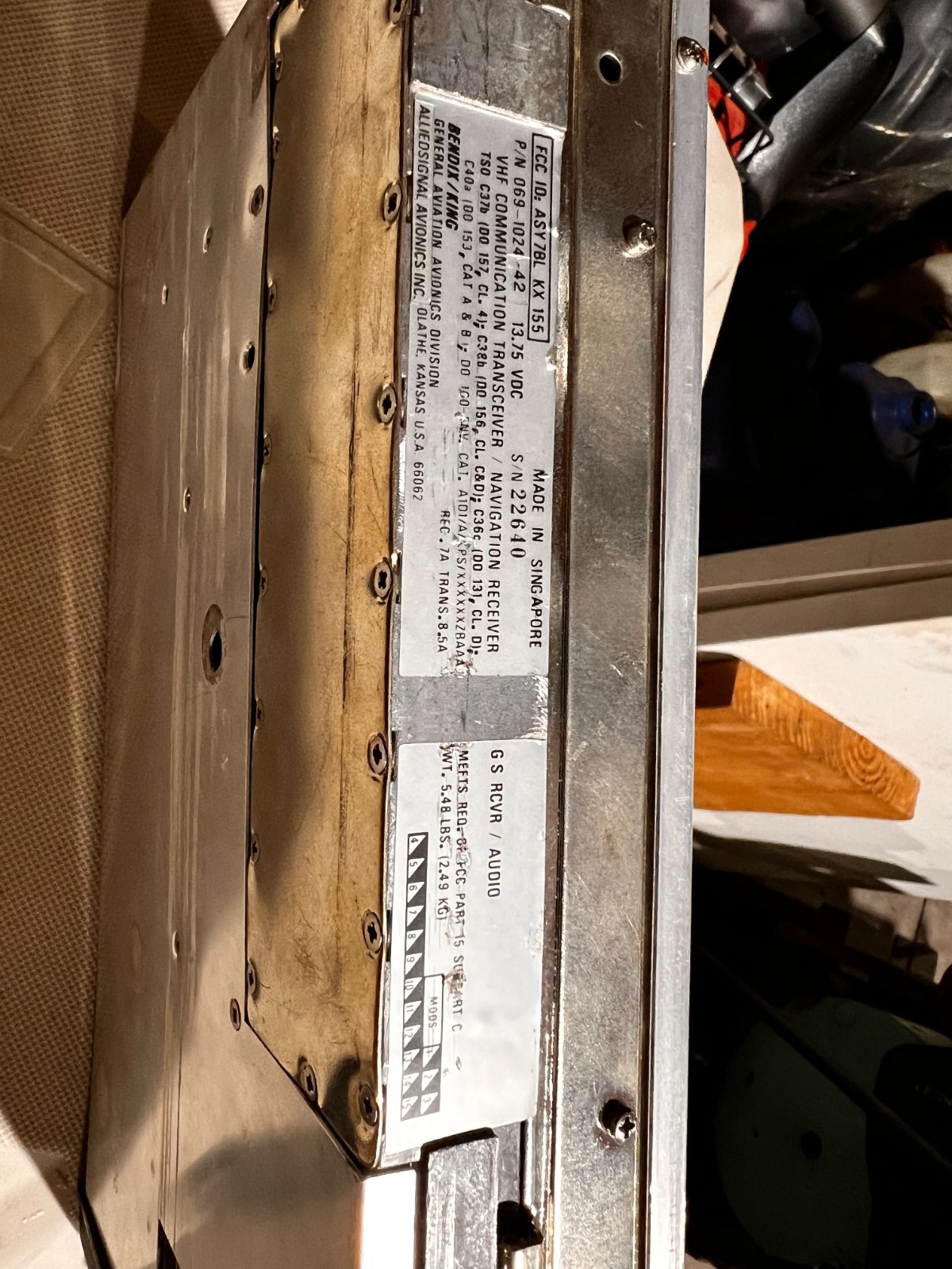 bendix king kx 155 14v