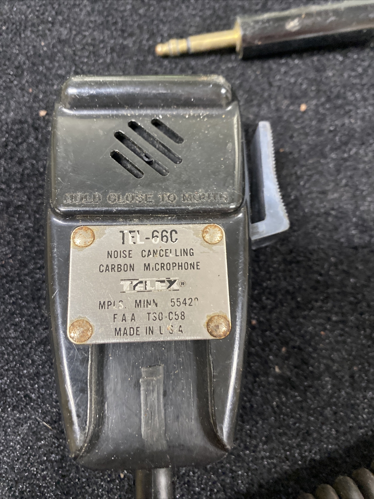 Cessna / Telex CarbonMicrophone Tel-66C As Is No Warranty No Returns