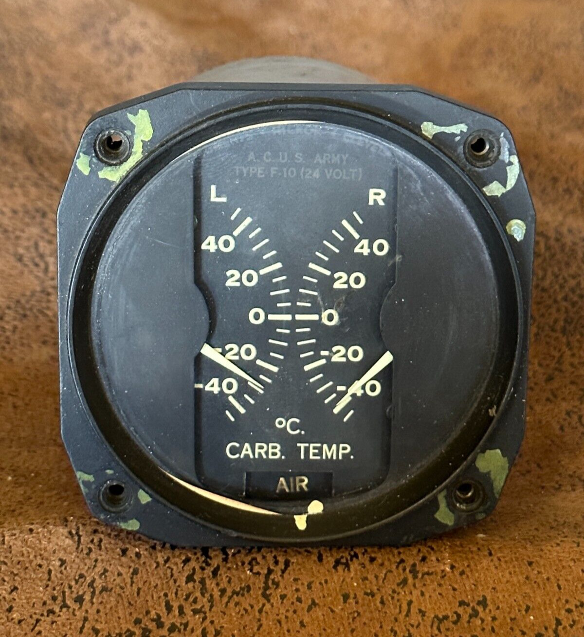 VTG Aviation Hickok Dual Carburetor Air Temp Instrument Gauge US Army