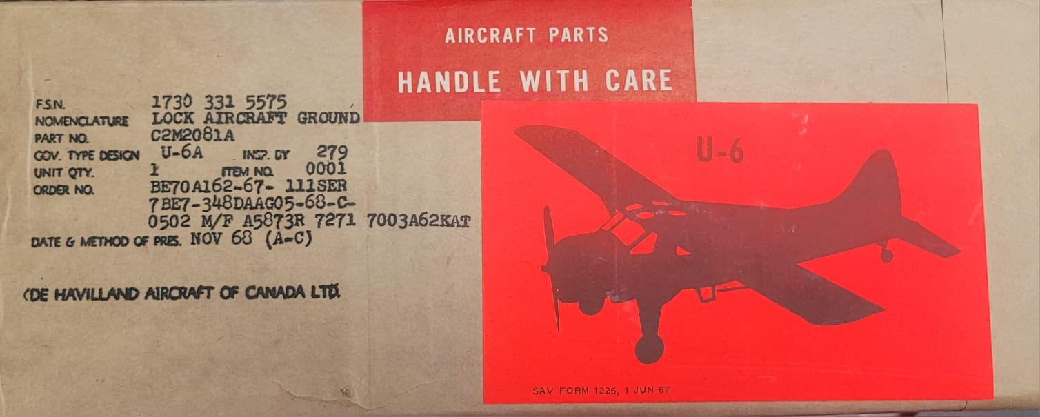 De Havilland DHC-2 Beaver Control Surface Locking Template C2M2081A