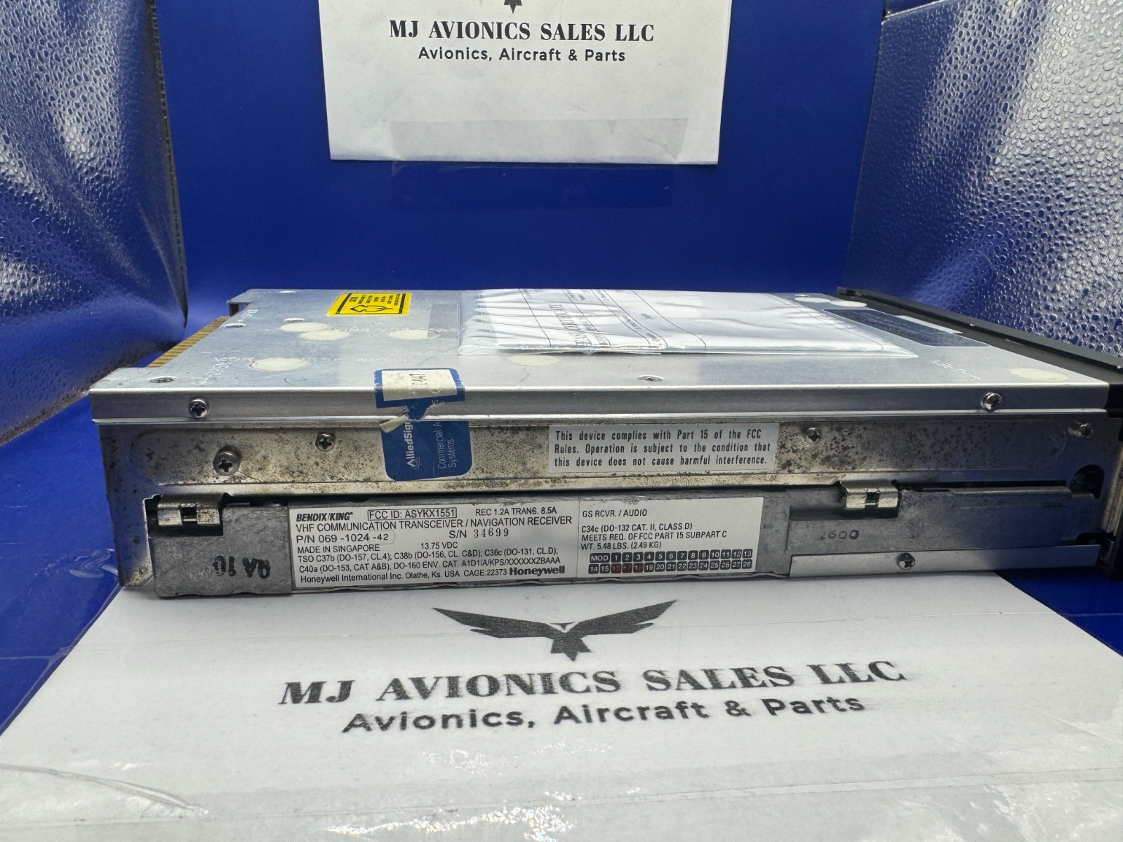 BENDIX/KING KX 155 P/N 069-1024-42 14VDC WITH GLIDE/SLOPE WITH FAA FORM 8130-3