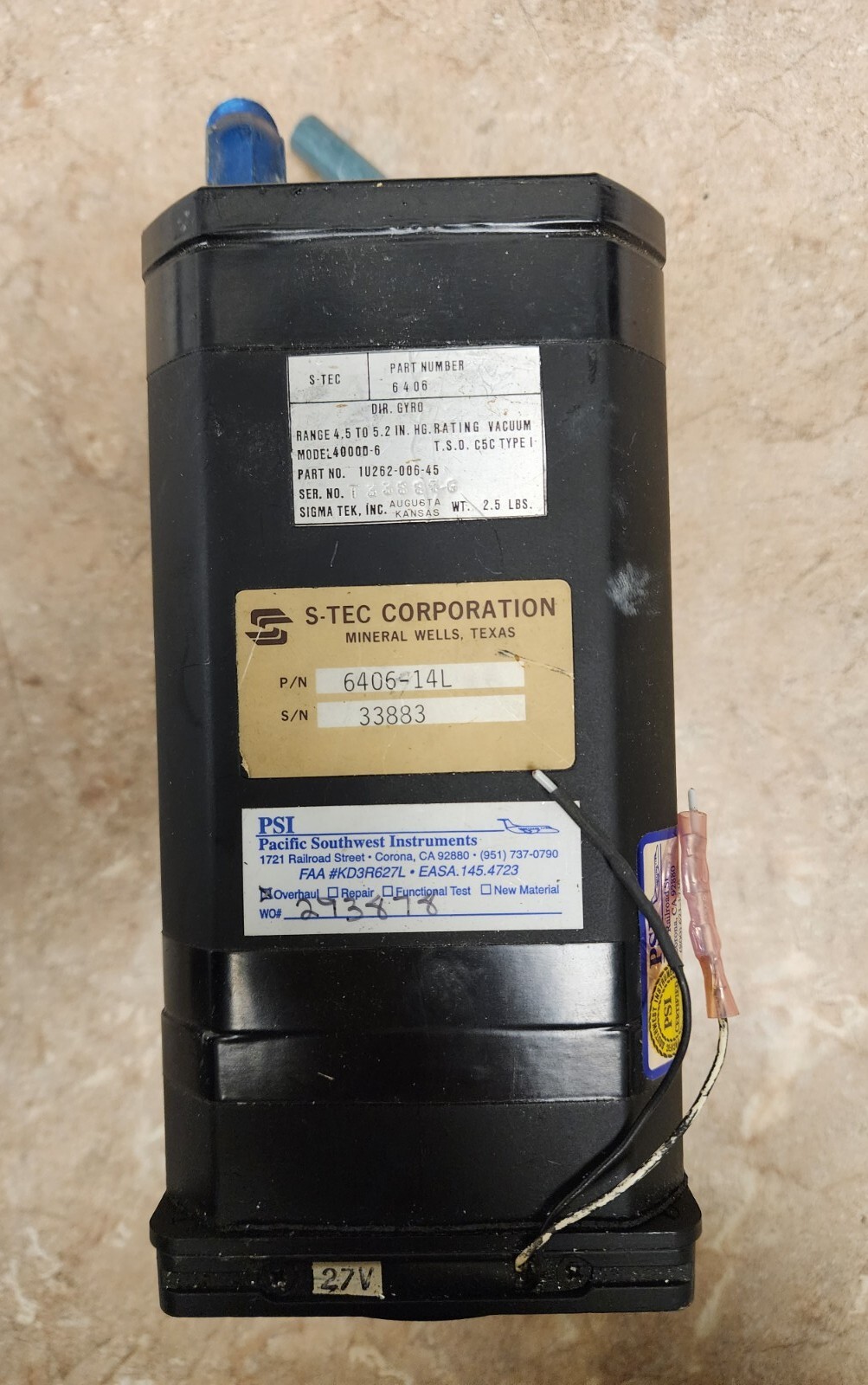 Sigma Tek Directional Gyro 4000D-6 P/N: 1U262-006-45 Stec 6406-14L W/ 60 Day War