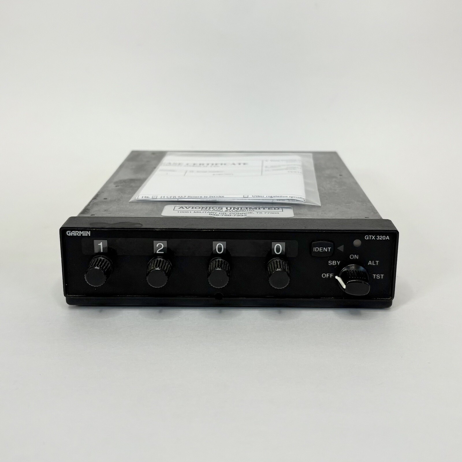 Garmin GTX 320A Transponder PN 0110072800 With 2025 FAA 8130 G2U