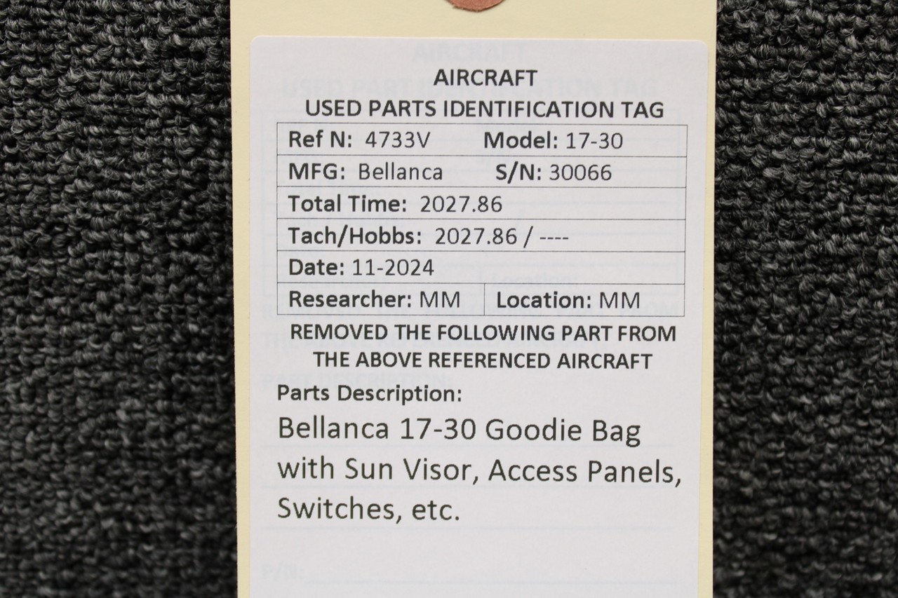 Bellanca 17-30 Goodie Bag with Sun Visor, Access Panels, Switches, etc