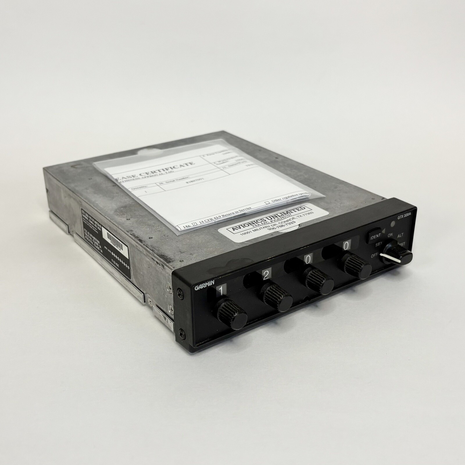 Garmin GTX 320A Transponder PN 0110072800 With 2025 FAA 8130 G2U