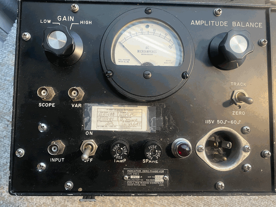 Collins 478A-2, ZIFOR (Zero Indicator For Omni Range) II, VOR Radial Standard