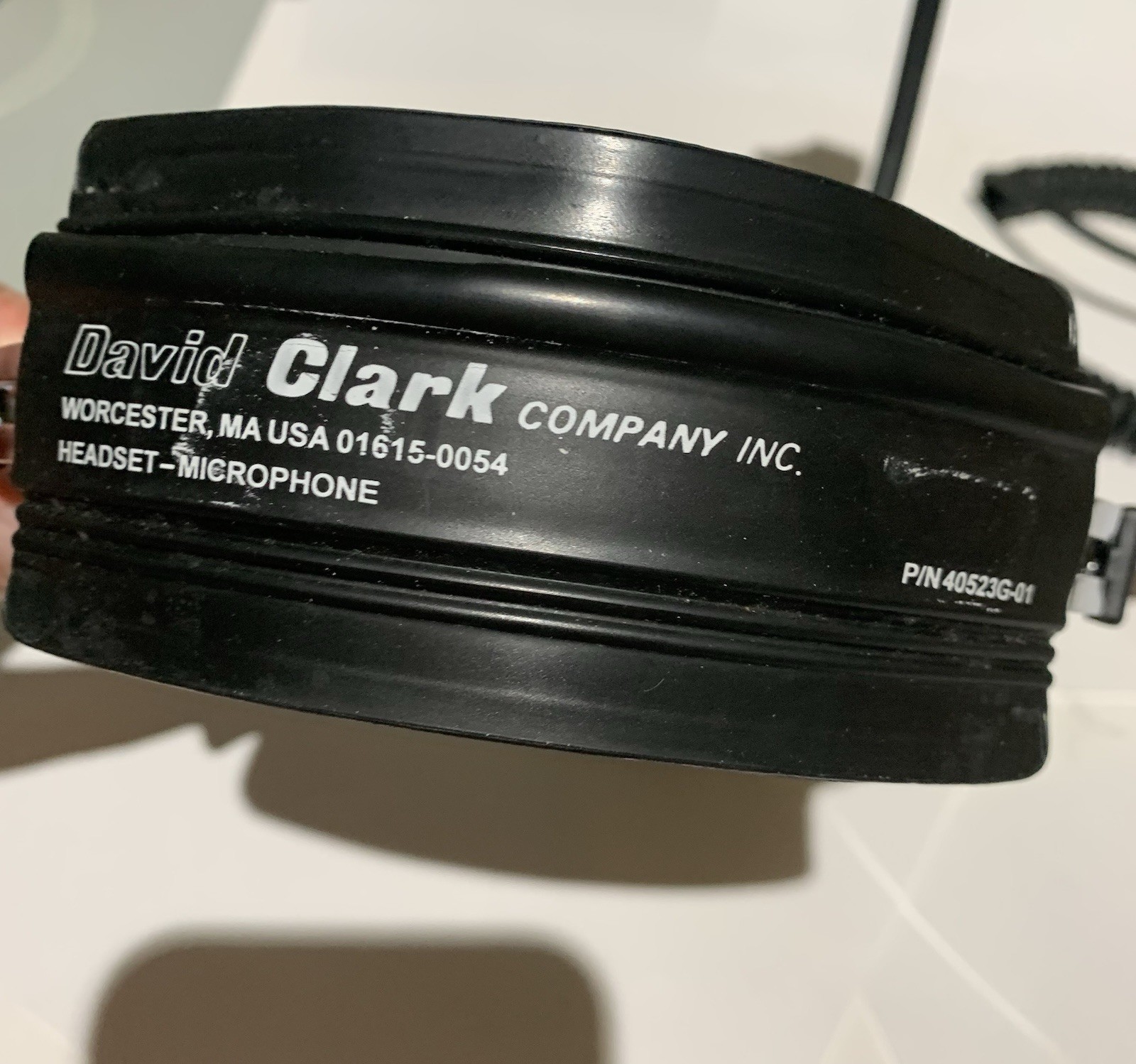 David Clark 40523G-01 Headset with Microphone, Single Ear, UNTESTED