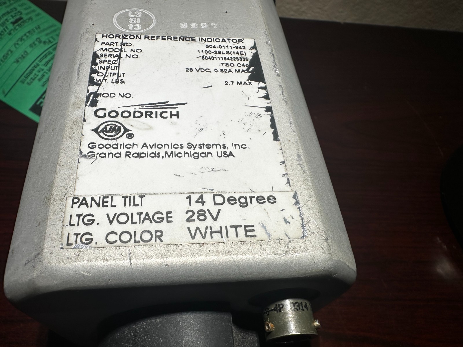 Goodrich Horizon Reference 1100-28LS P/N 504-0111-942 guaranteed 30 days