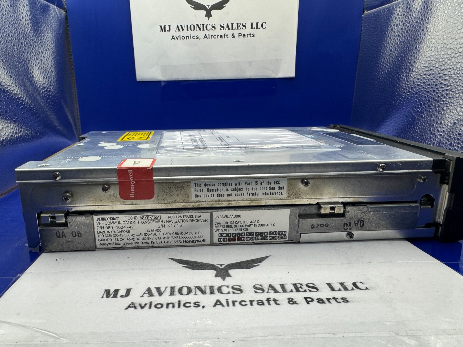 BENDIX/KING KX 155 P/N 069-1024-42 14VDC WITH GLIDE/SLOPE WITH FAA FORM 8130-3