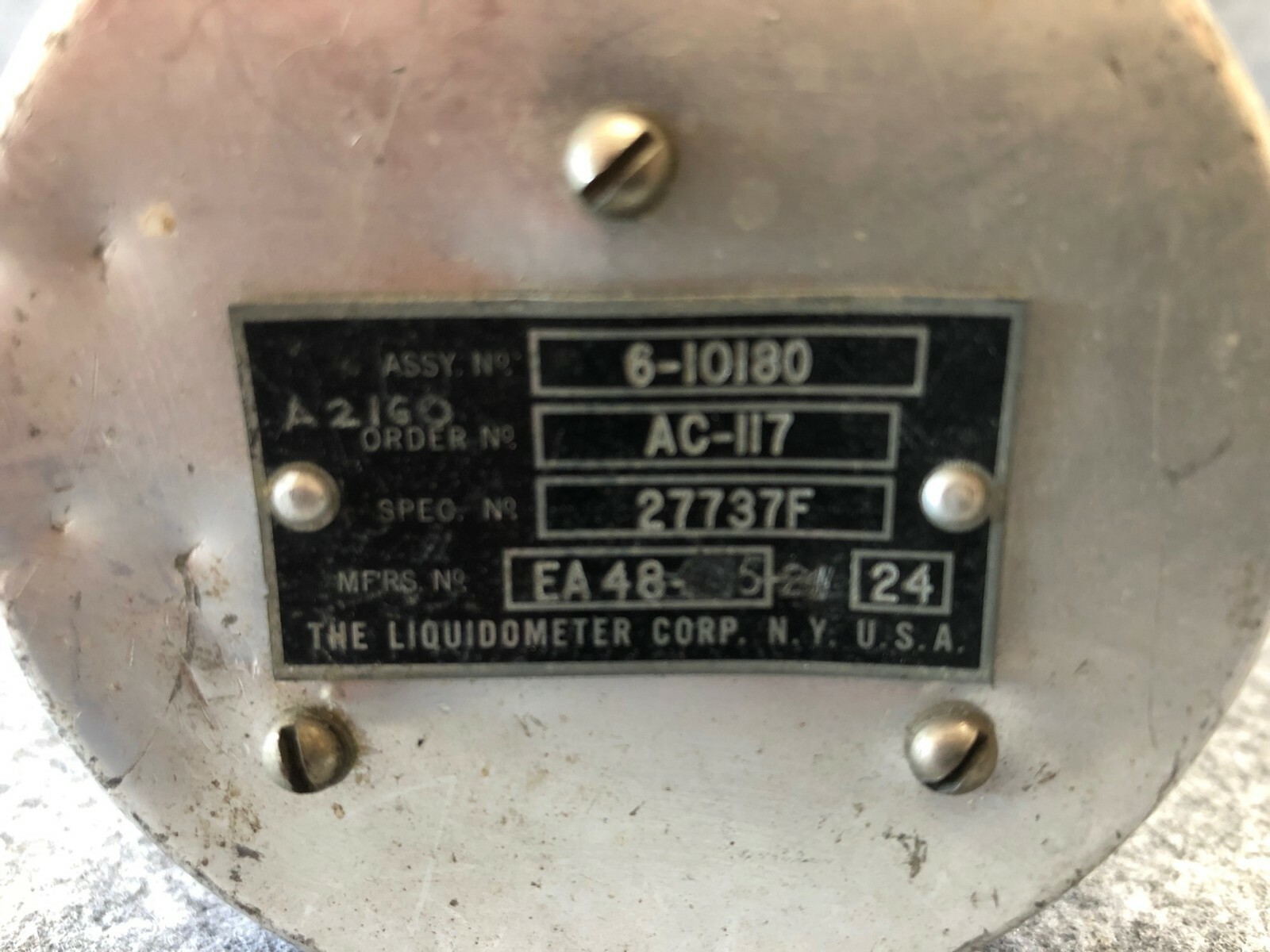 Vintage Warbird Liquidometer 4 in 1 Fuel Tank Gauge and Selector P/N 6-10180