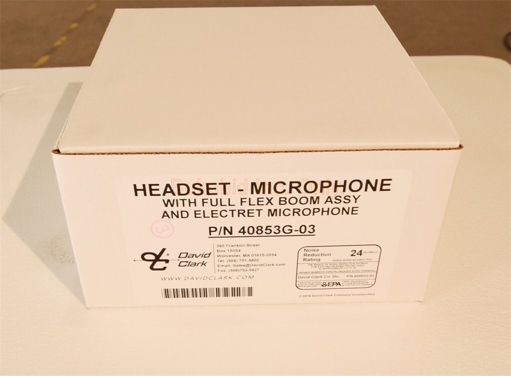 David Clark 40853G-03 Aviation Headset with M-7A Microphone New In Box