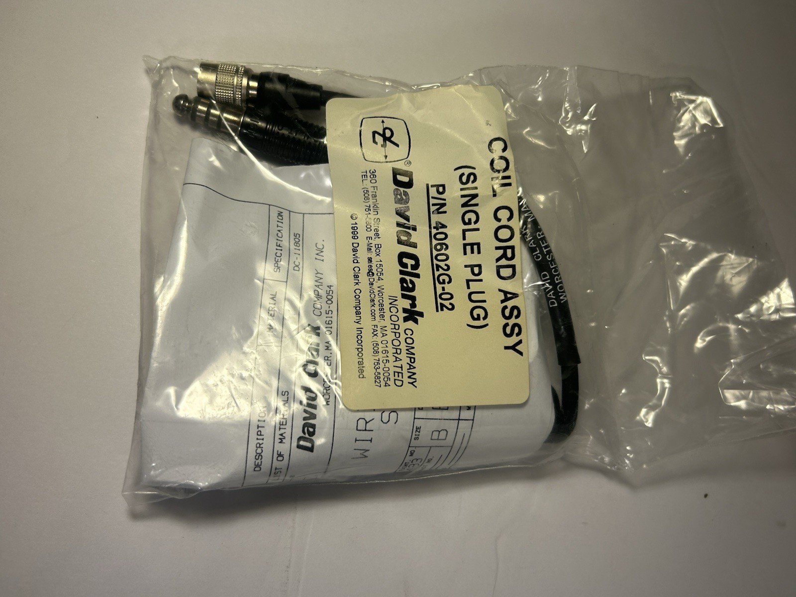 David Clark Aviation Headset Microphone H10-76X New Quick Shipping