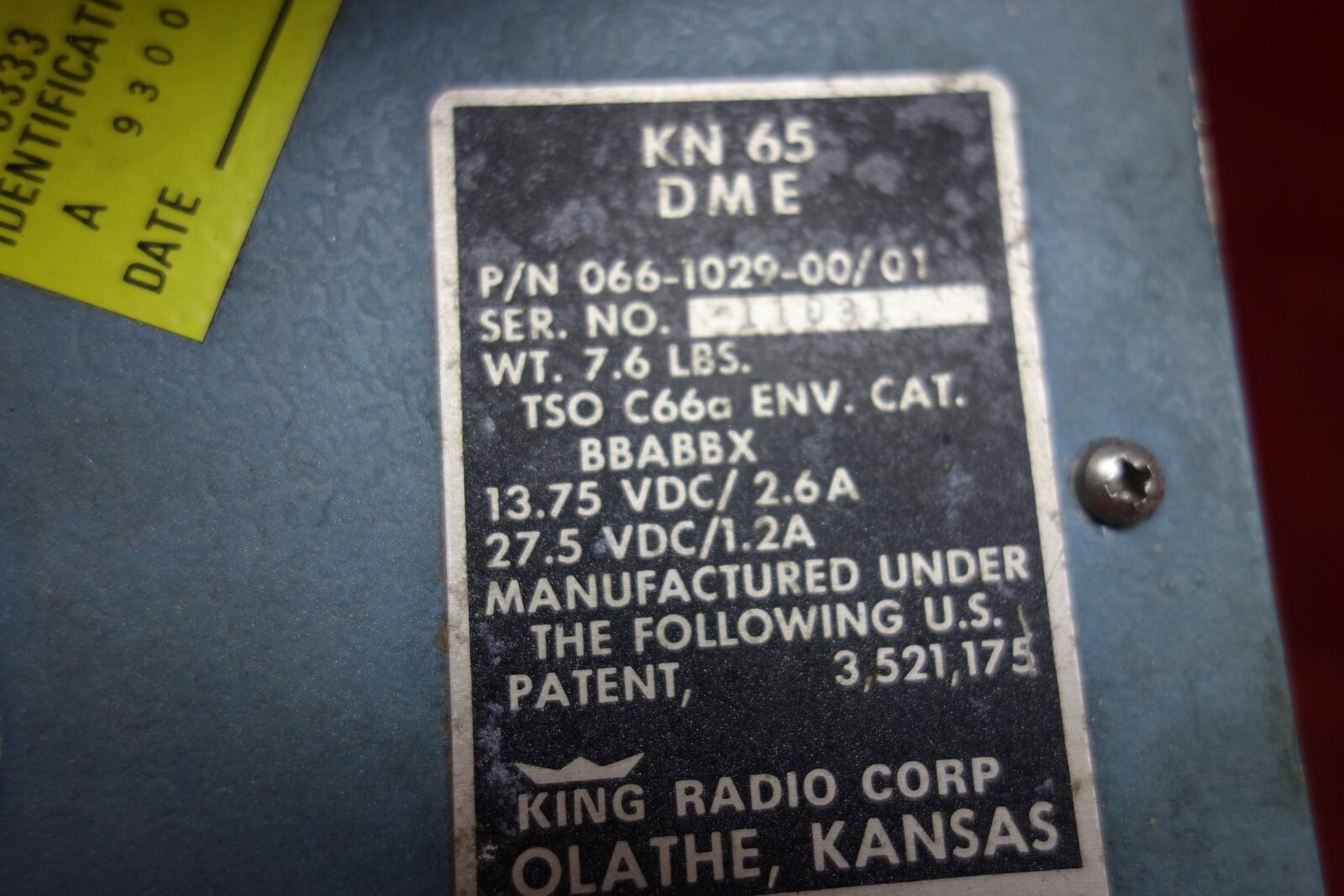King KN65 DME 27.5V PN 066-1029-00/01