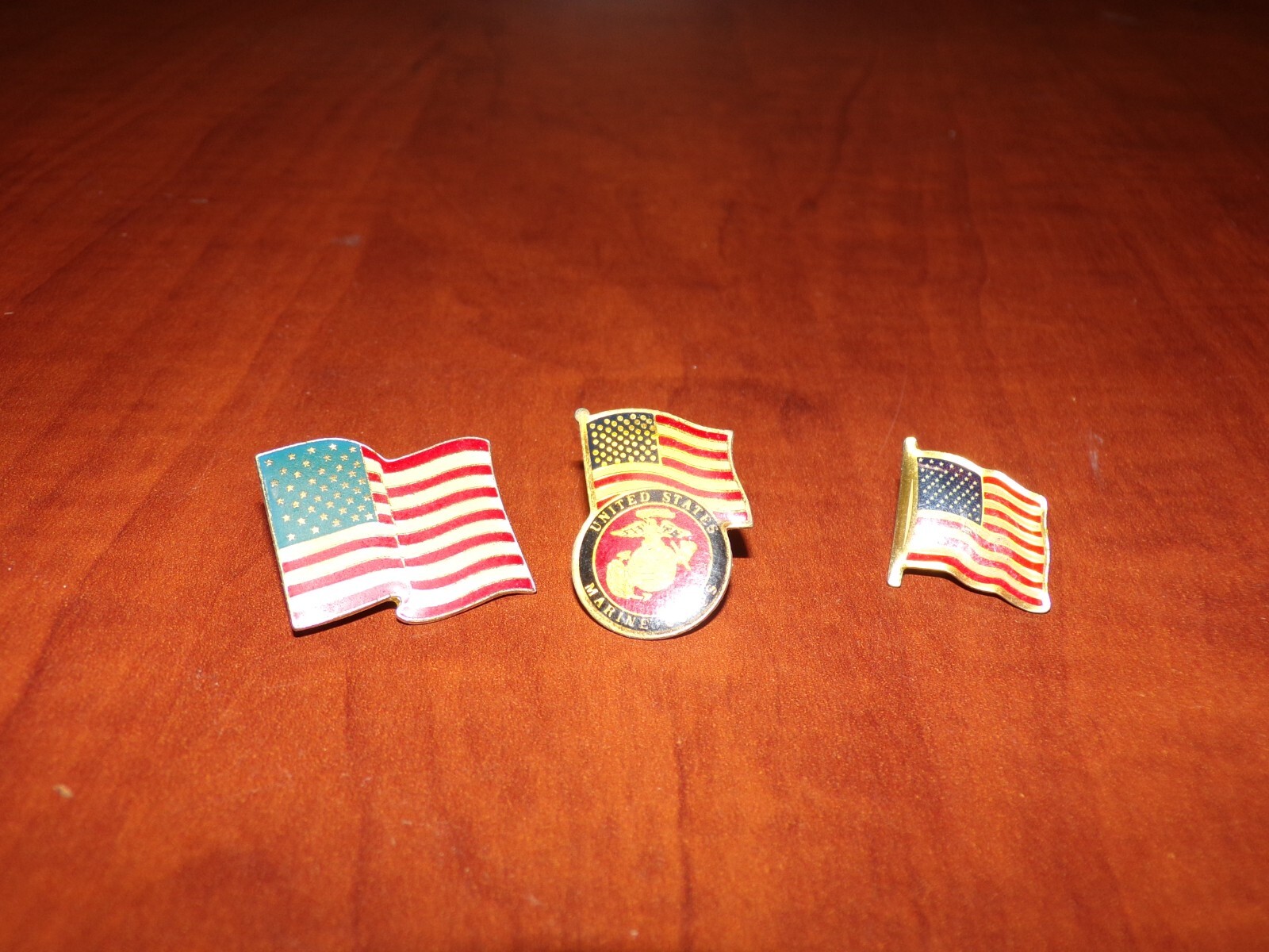 USA Flag United States Marine Corps Pins
