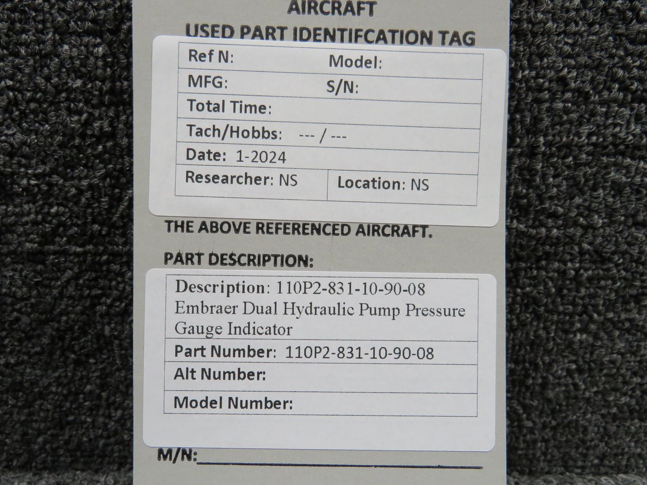 110P2-831-10-90-08 Embraer Dual Hydraulic Pump Pressure Gauge Indicator