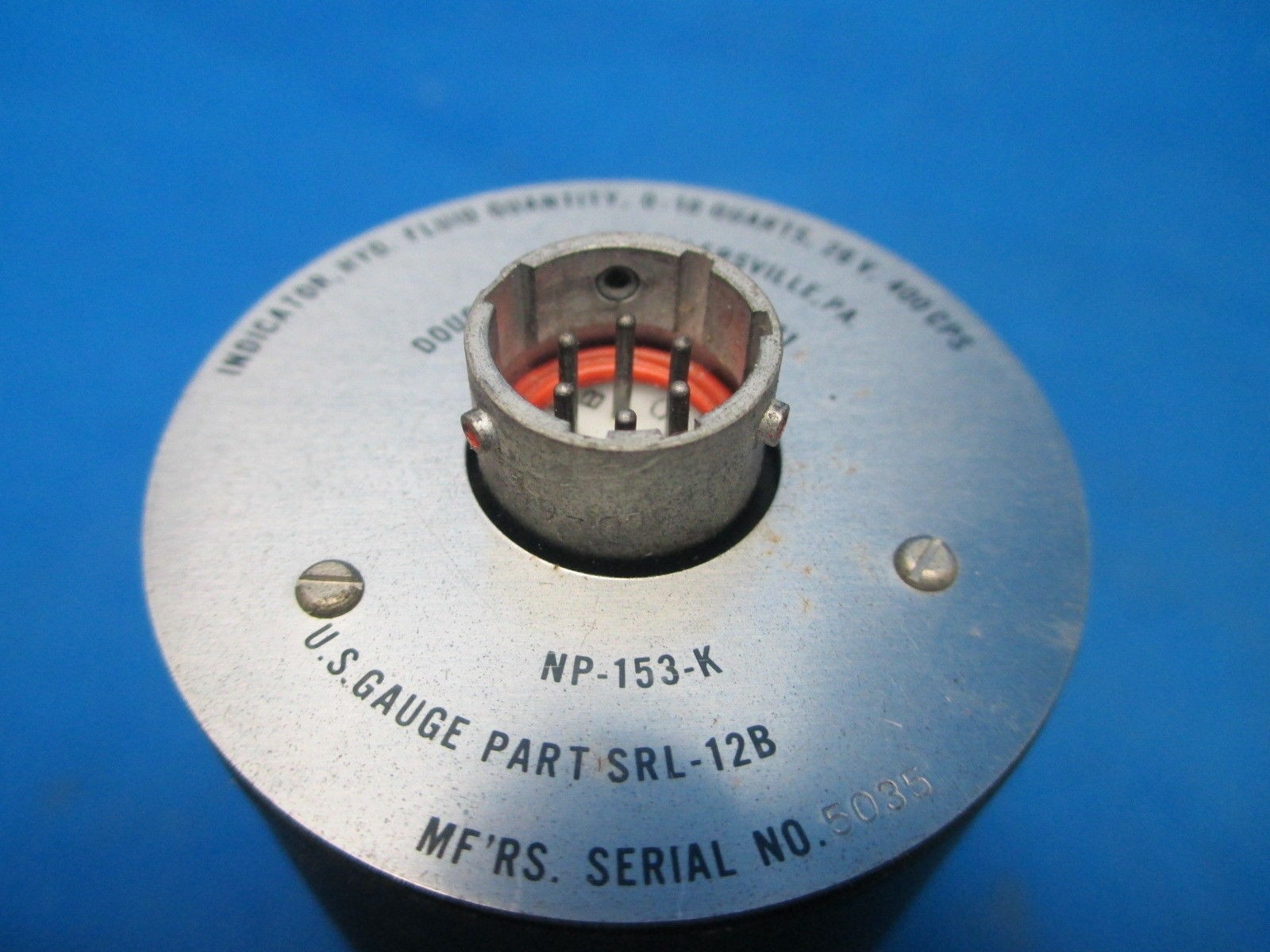 U.S. Gauge Hydraulic Fluid Quantity Indicator P/N: SRL-12B 26V For Parts (6186)