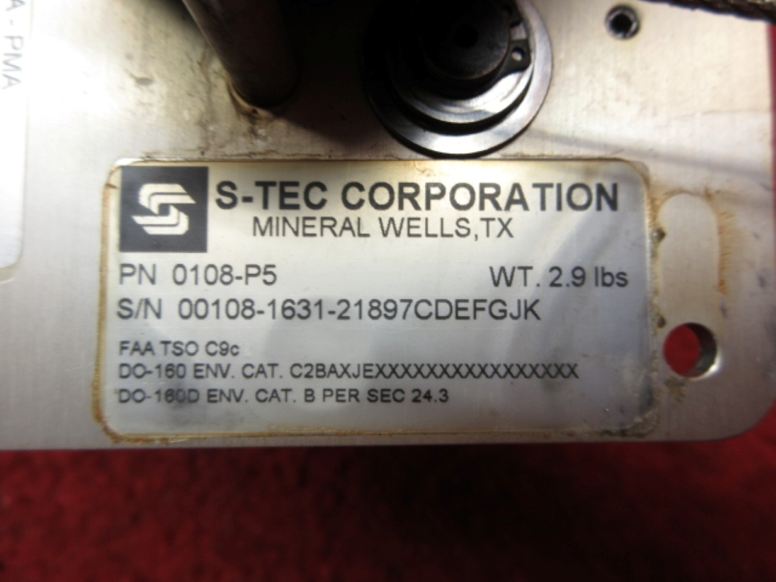 S-Tec Corporation Autopilot Pitch Servo W/ Connector PN 0108-P5