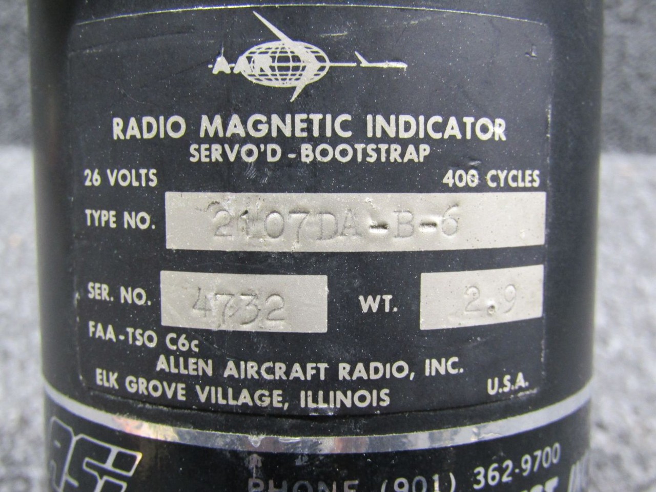 2107DA-B-6 Aeronetics Radio Magnetic Indicator (Volts: 26) (Discolored Face)