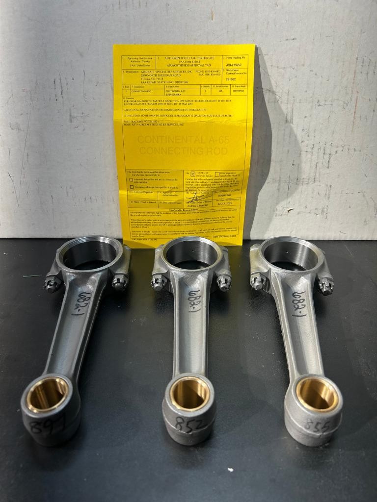 Certified Continental TCM A-65 Connecting Rod W/8130 Price is for 1 Rod