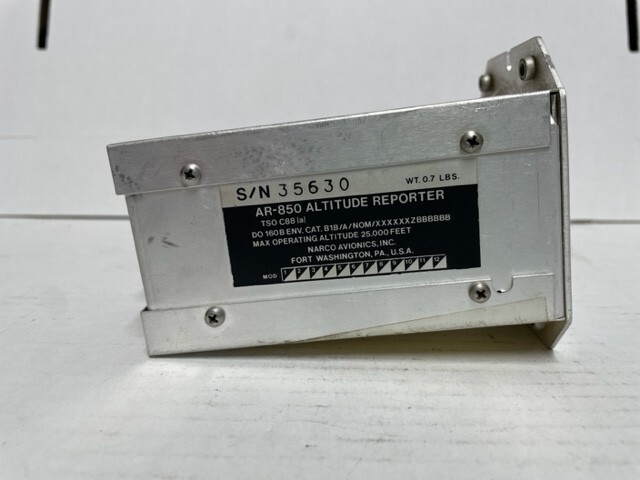 Narco AR-850 Altitude Reporter, Untested, Yellow Tag Calibrated 6-23-1993