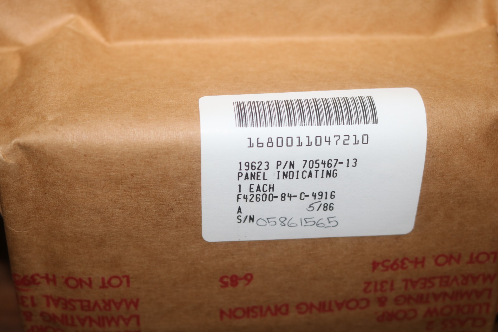 NOS F-16 caution advisory panel PN 705467-13 16VE038004-6 1680-01-104-7210