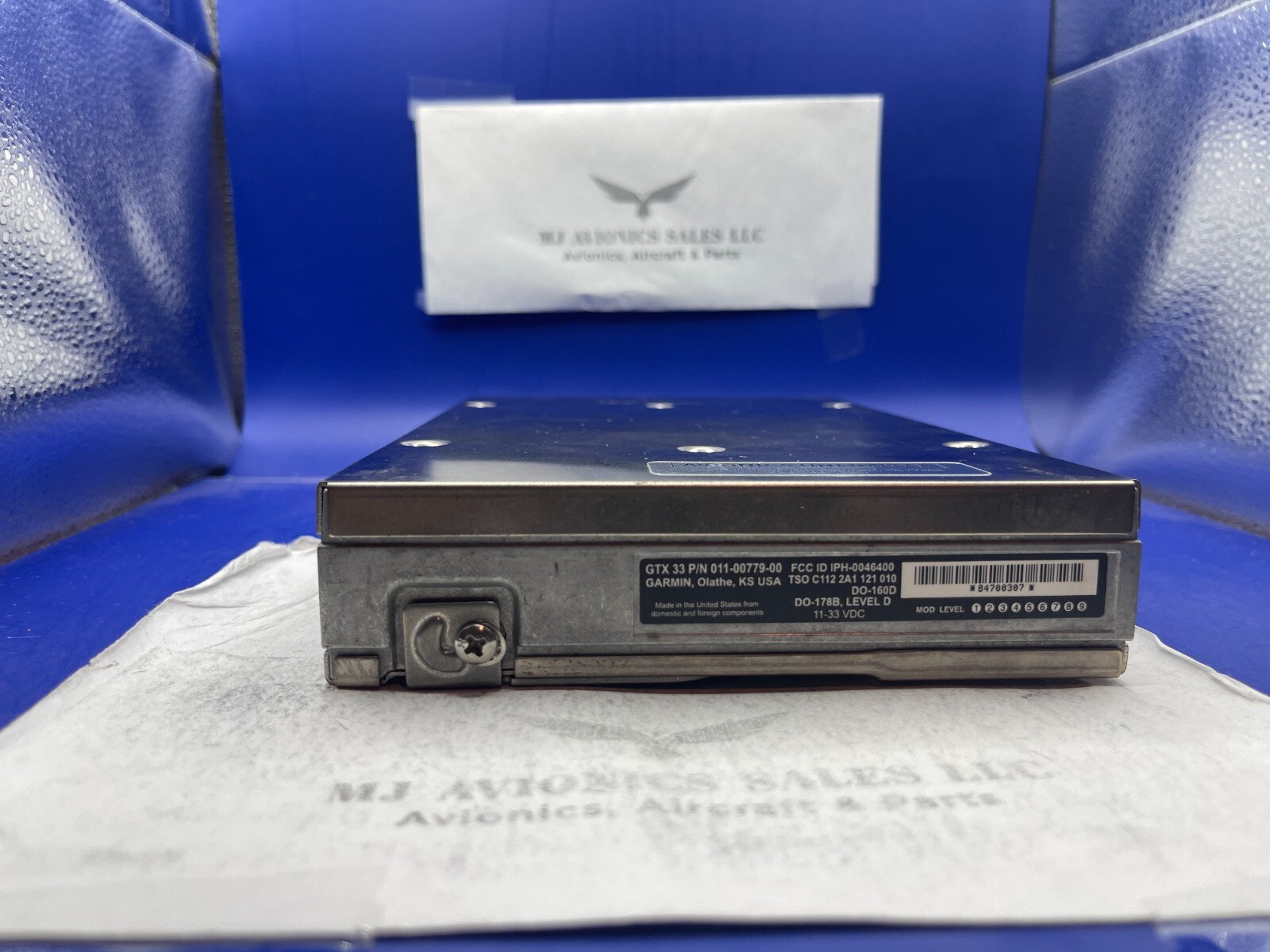 GARMIN GTX 33 MODE S TRANSPONDER P/N 011-00779-00 FRESH FORM FAA 8130-3