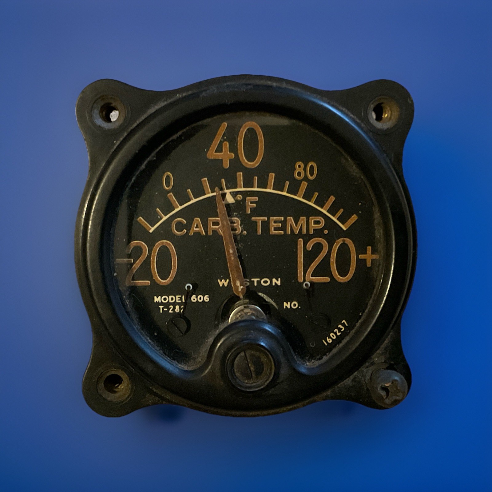 Vintage WW2 Weston Model 606 Carburetor Temperature Gauge Indicater Type 240-A