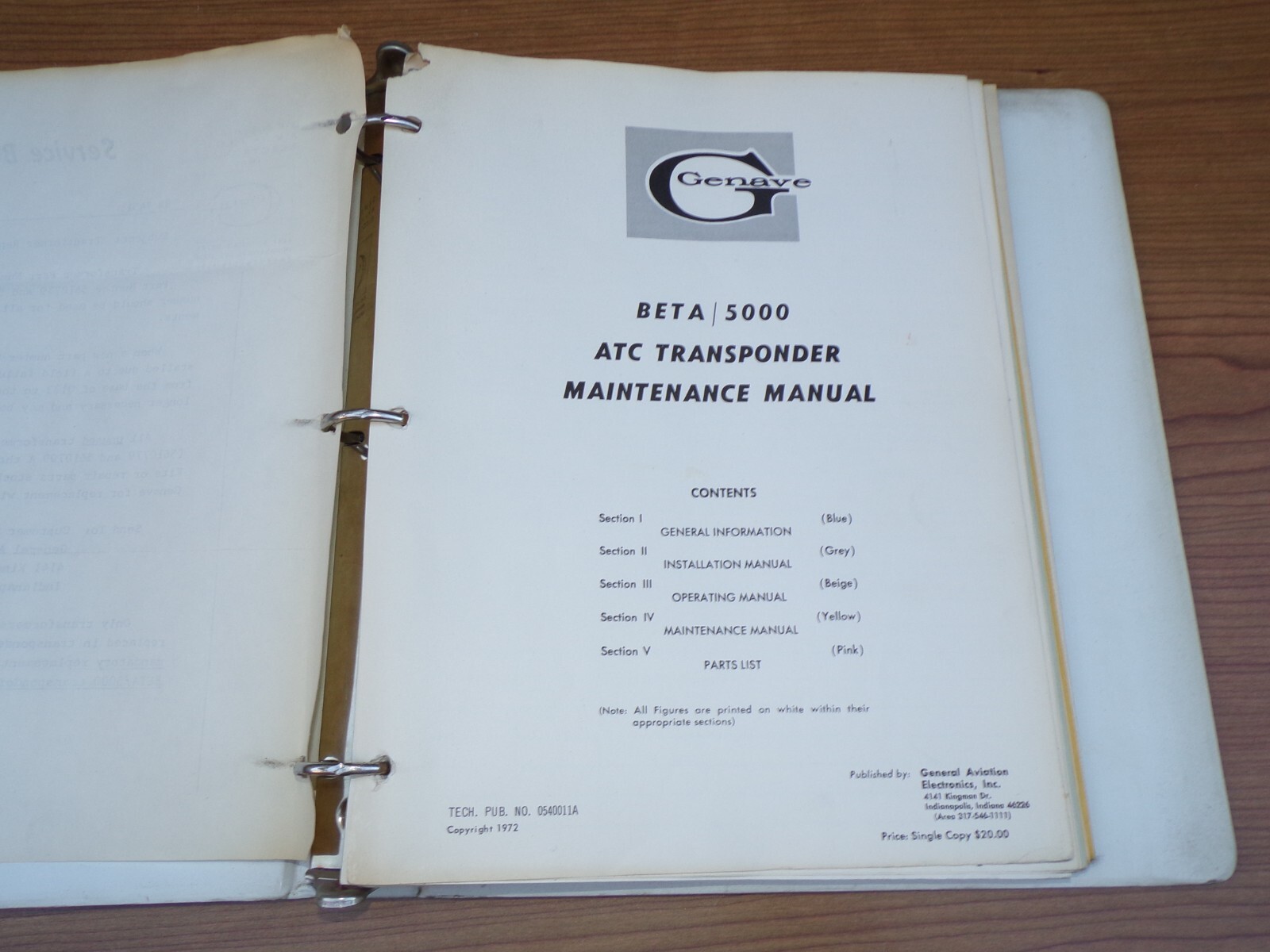 Genave Beta 5000 ATC Transponder Maintenance Manual