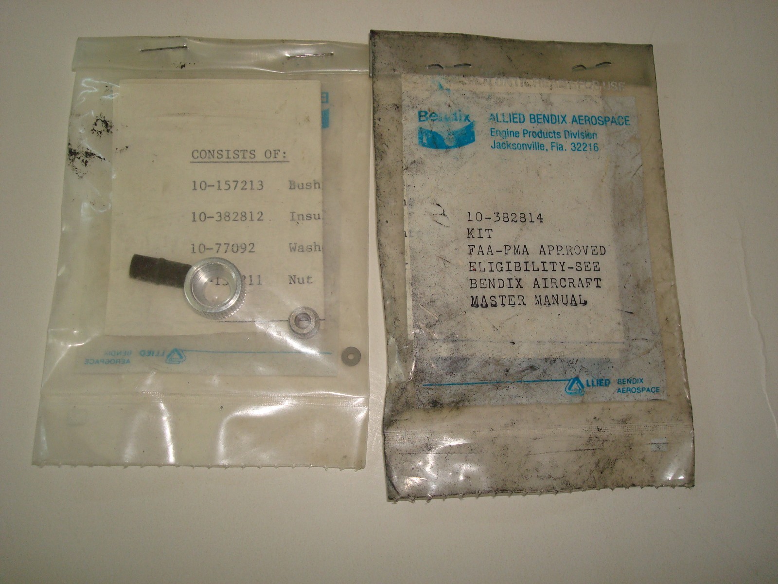 Bendix aircraft magneto p- lead kit p/n: 10-382814, 4 pcs. in kit, 2 kits, nos