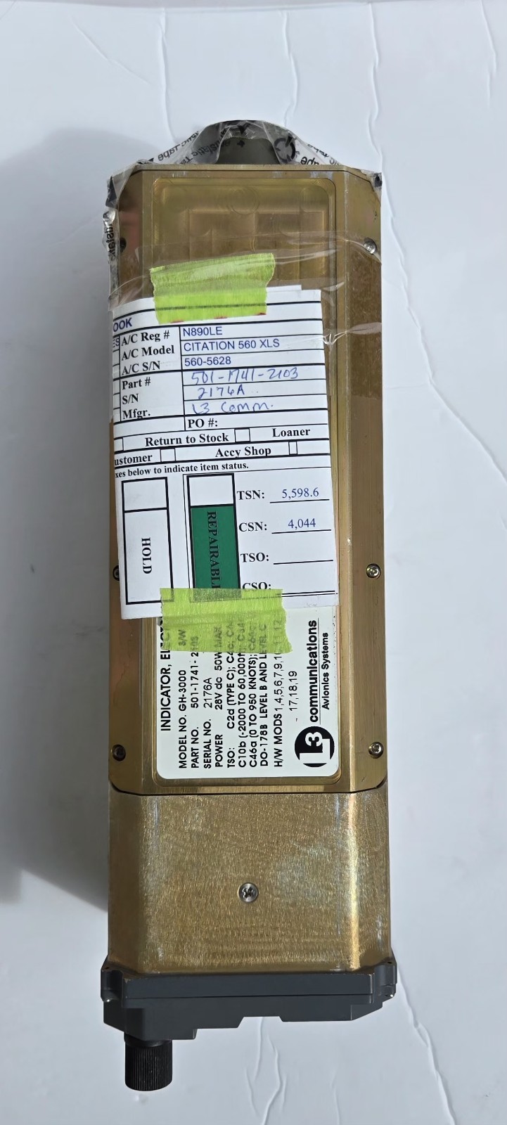 L3 Indicator Display GH3000 PN 501-1741-2103 w/ 30-day warranty