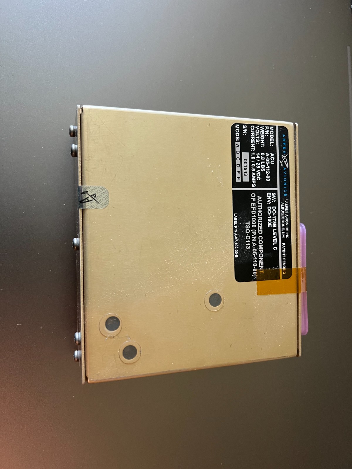 Aspen Avionics ACU A-05-112-00