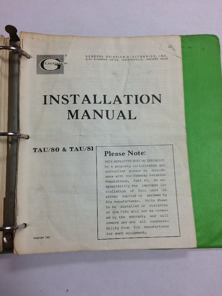 8 Genave & 4 FD Ops & Installation Manuals In 1 Binder