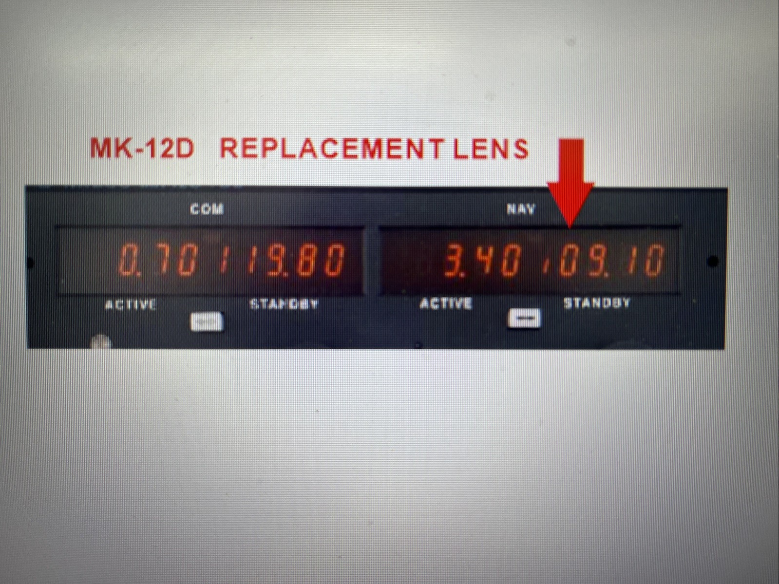 Narco MK-12D Replacement Lens Nav / Comm Gray MK-12 MK12 MK 12 Made In USA