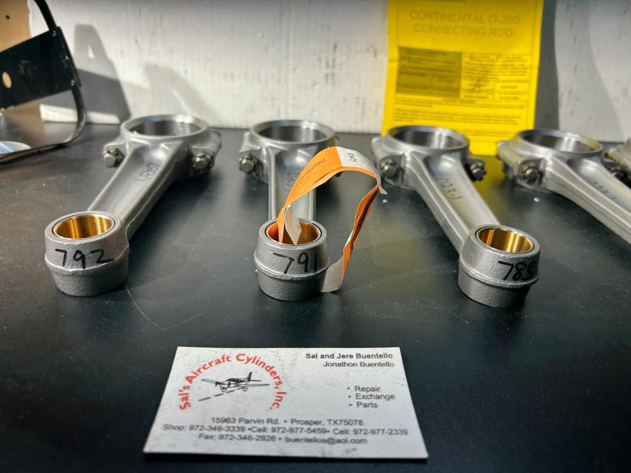 Set of (6) Certified Continental TCM O-300 Connecting Rod W/8130