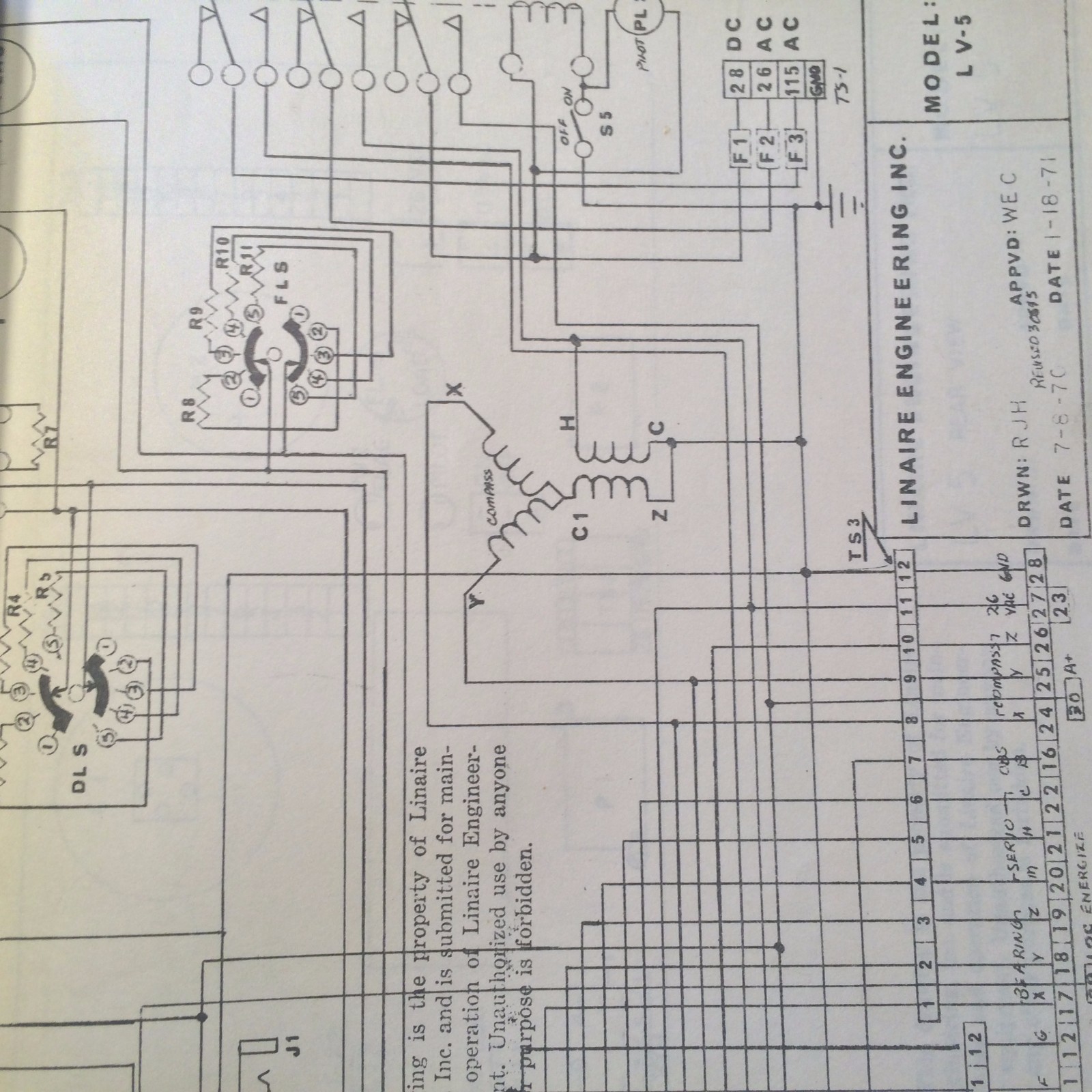 LinAire Nav Test Panel Model LV-5 Install Operation Service & Parts Manual