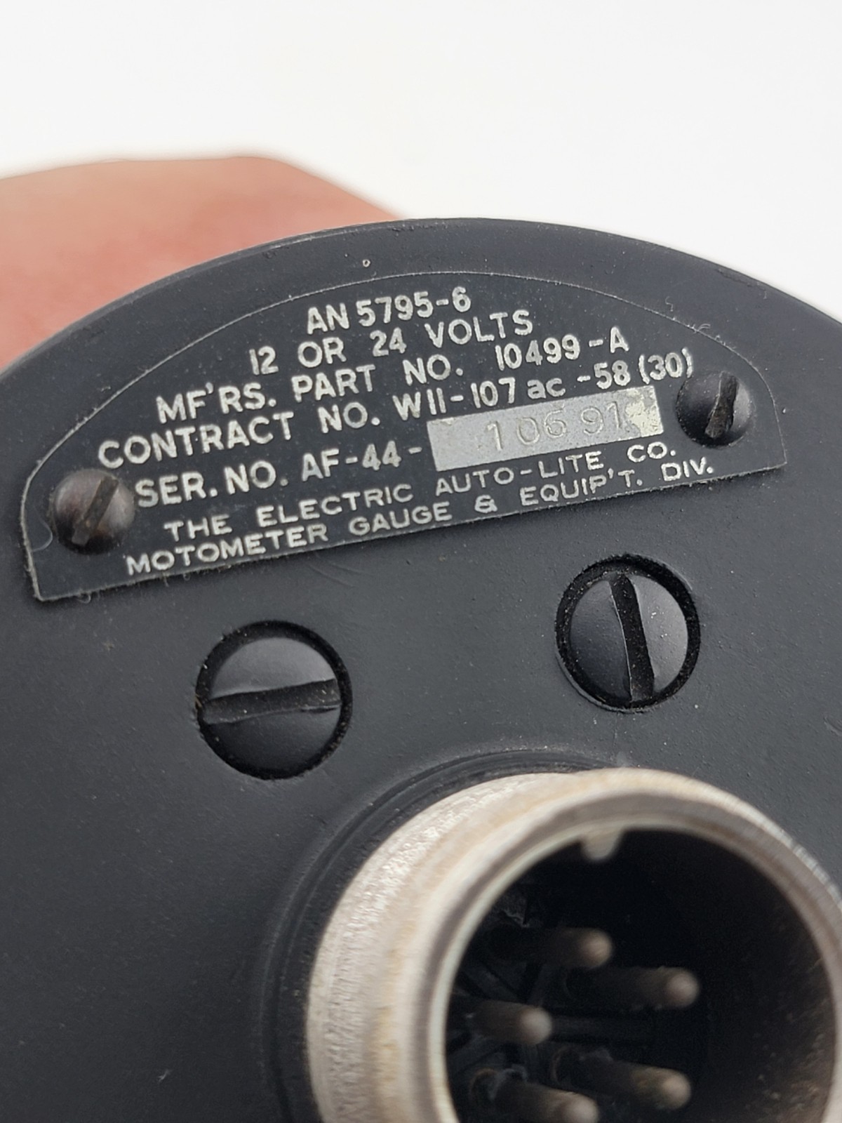 Vintage Unissued Type AN 5795-6 Dual Temperature Guage By Electric Auto Lite Co.