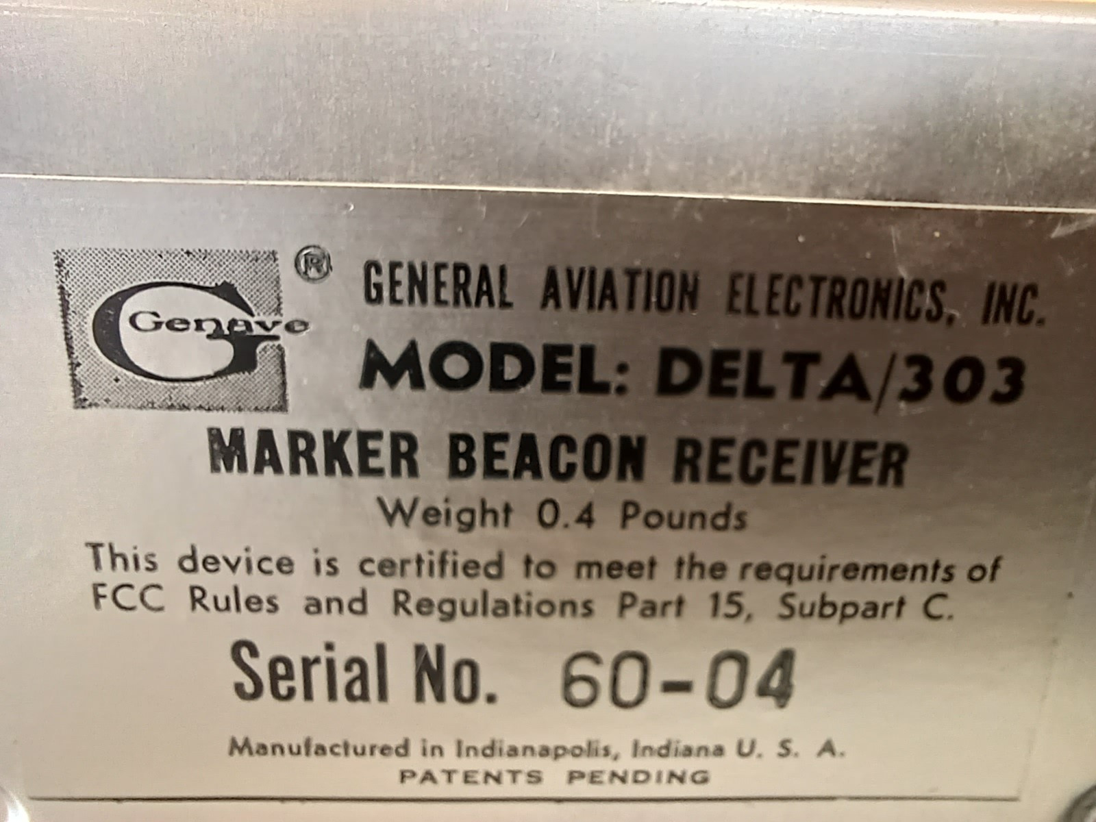 GENAVE DELTA 303 MARKER BEACON RECEIVER NEW w/Spare Installation Parts