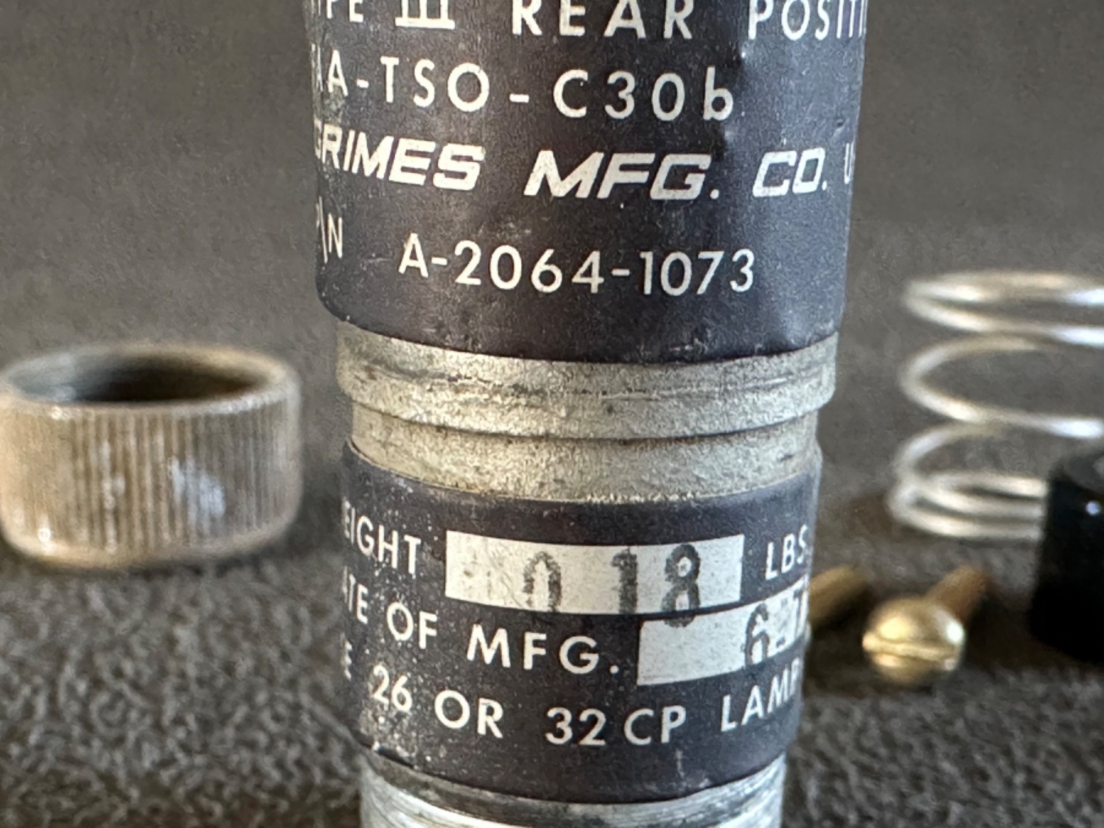 Grimes Piper Aircraft Tail Light P/N A2064-1073 (Alt 472-736)