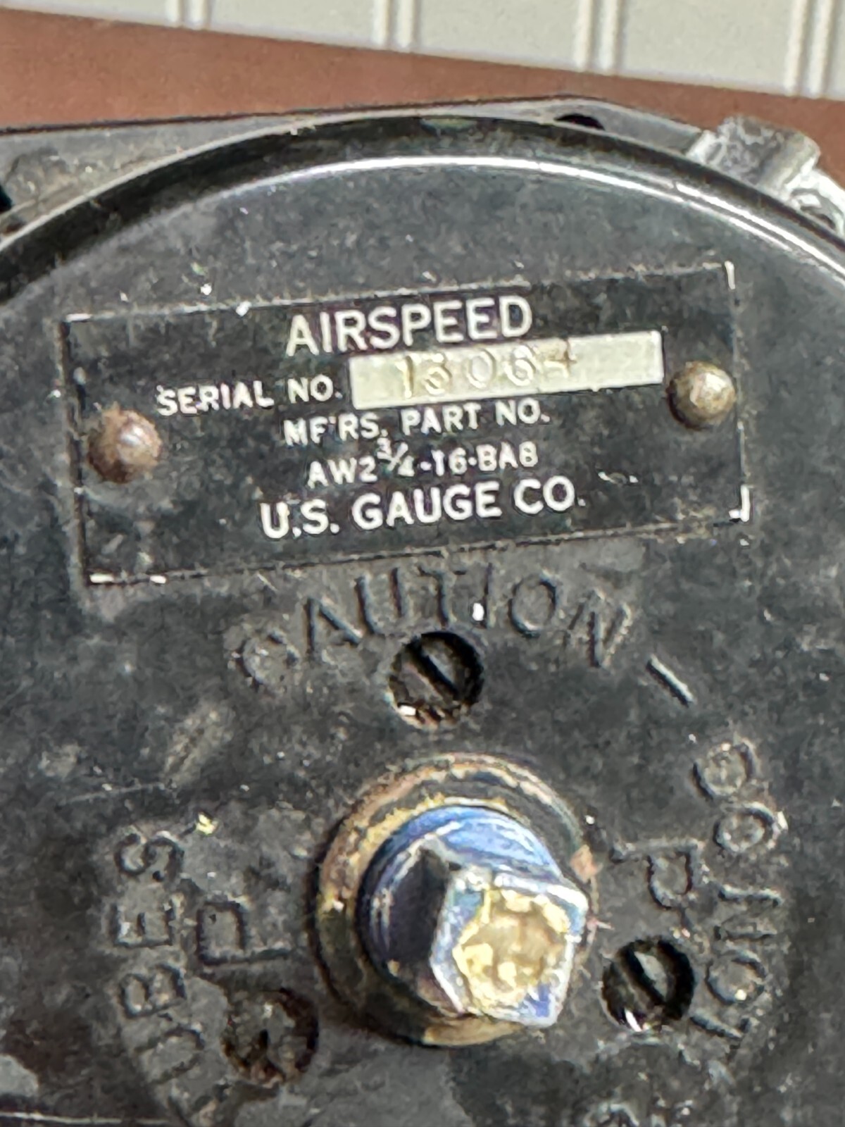 U.S Gauge Airspeed Indicator AW-2-3/4-16-BA8
