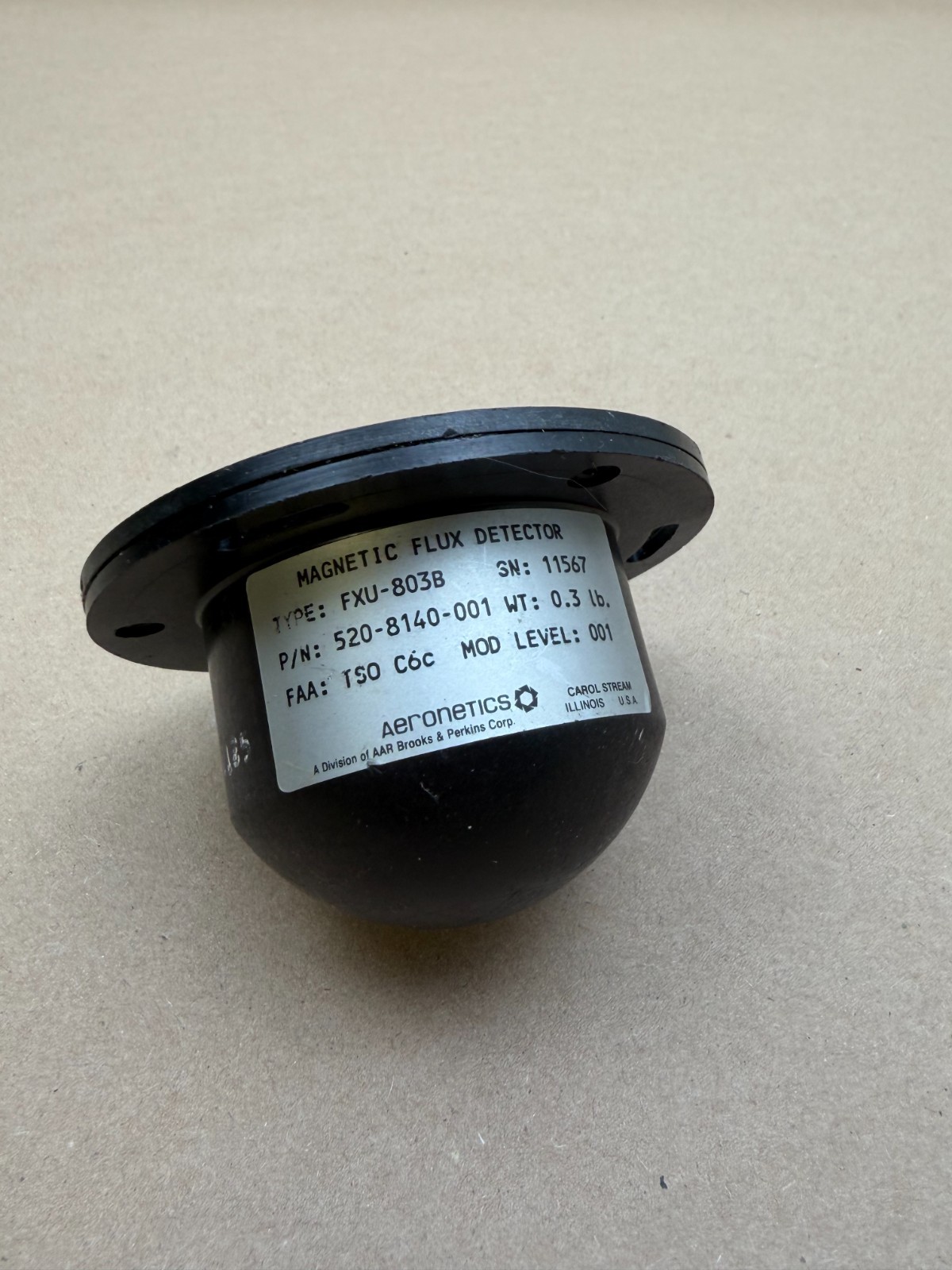 Bendix Aeronetics FXU-803B Magnetic Flux Detector P/N: 520-8140-001 (0993)